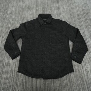 Banana Republic Coat Men Over Shirt Dark Gray Long Sleeve Solid Polyester Small